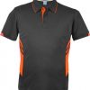 N131196382 Aussie Pacific mens Tasman Polo – Slate/Neon Orange
