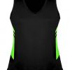 N211102361 Aussie Pacific Ladies Eureka Singlet – Black/Neon Green