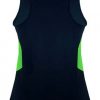 N211108362 Aussie Pacific Ladies Tasman Singlet – Navy/Fluoro Green