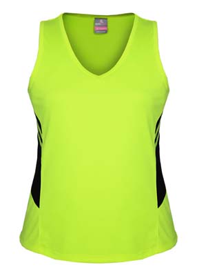 The Aussie Pacific Ladies Tasman Singlet is a 150gsm, driwear 100% polyester singlet. 27 colours. 4 - 20. Great branded singlets from Aussie Pacific.