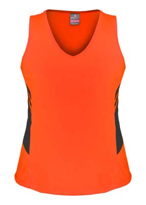 The Aussie Pacific Ladies Tasman Singlet is a 150gsm, driwear 100% polyester singlet. 27 colours. 4 - 20. Great branded singlets from Aussie Pacific.