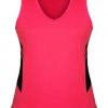 N211140021 Aussie Pacific Ladies Tasman Singlet – Neon Pink/Black
