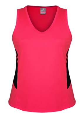 The Aussie Pacific Ladies Tasman Singlet is a 150gsm, driwear 100% polyester singlet. 27 colours. 4 - 20. Great branded singlets from Aussie Pacific.