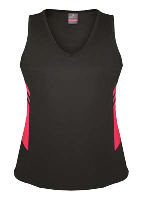 The Aussie Pacific Ladies Tasman Singlet is a 150gsm, driwear 100% polyester singlet. 27 colours. 4 - 20. Great branded singlets from Aussie Pacific.