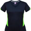 N221108361 Aussie Pacific Ladies Tasman Tee – Navy/Neon Green