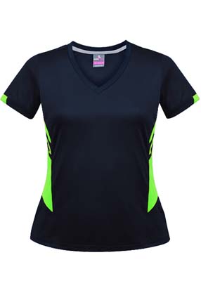 The Aussie Pacific Ladies Tasman Tee is a 150gsm, 100% polyester tee. 29 colours. 4 - 20. Snag resistant. Great branded tees from Aussie Pacific.