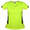 N221137021 Aussie Pacific Ladies Tasman Tee – Neon Yellow/Black