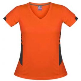 The Aussie Pacific Ladies Tasman Tee is a 150gsm, 100% polyester tee.  29 colours.  4 - 20.  Snag resistant.  Great branded tees from Aussie Pacific.
