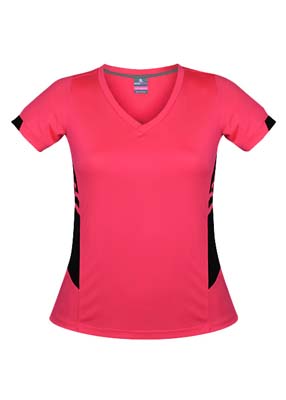 The Aussie Pacific Ladies Tasman Tee is a 150gsm, 100% polyester tee. 29 colours. 4 - 20. Snag resistant. Great branded tees from Aussie Pacific.
