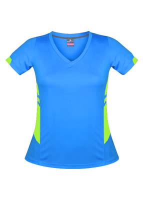 The Aussie Pacific Ladies Tasman Tee is a 150gsm, 100% polyester tee. 29 colours. 4 - 20. Snag resistant. Great branded tees from Aussie Pacific.