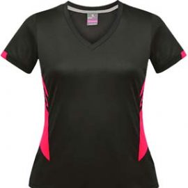 The Aussie Pacific Ladies Tasman Tee is a 150gsm, 100% polyester tee.  29 colours.  4 - 20.  Snag resistant.  Great branded tees from Aussie Pacific.
