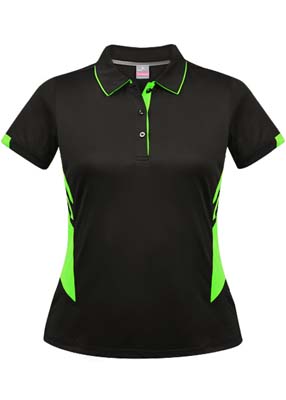The Aussie Pacific Ladies Tasman Polo is a 150gsm, driwear polyester polo shirt. Mens and Kids available. 32 colours. Great branded polos from Aussie Pacific.