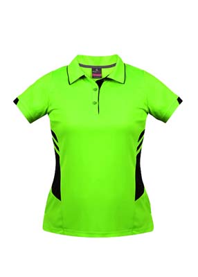 The Aussie Pacific Ladies Tasman Polo is a 150gsm, driwear polyester polo shirt. Mens and Kids available. 32 colours. Great branded polos from Aussie Pacific.