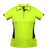 Aussie Pacific Ladies Tasman Polo – Neon Yellow/Black