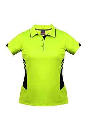 The Aussie Pacific Ladies Tasman Polo is a 150gsm, driwear polyester polo shirt. Mens and Kids available. 32 colours. Great branded polos from Aussie Pacific.