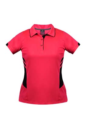 The Aussie Pacific Ladies Tasman Polo is a 150gsm, driwear polyester polo shirt. Mens and Kids available. 32 colours. Great branded polos from Aussie Pacific.
