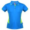 Aussie Pacific Ladies Tasman Polo – Cyan/Neon Green