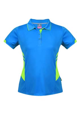 The Aussie Pacific Ladies Tasman Polo is a 150gsm, driwear polyester polo shirt. Mens and Kids available. 32 colours. Great branded polos from Aussie Pacific.