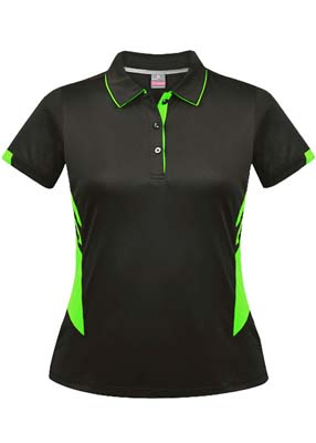 The Aussie Pacific Ladies Tasman Polo is a 150gsm, driwear polyester polo shirt. Mens and Kids available. 32 colours. Great branded polos from Aussie Pacific.