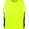 N311137023 Aussie Pacific Kids Tasman Singlet – Neon Yellow/Black
