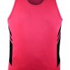 N311140023 Aussie Pacific Kids Tasman Singlet – Neon Pink/Black