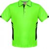 N331136021 Aussie Pacific Kids Tasman Polo – Neon Green/Black