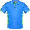 N331178363 Aussie Pacific Kids Tasman Polo – Cyan/Neon Green
