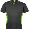 N331196363 Aussie Pacific Kids Tasman Polo – Slate/ Neon Green