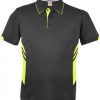N331196373 Aussie Pacific Kids Tasman Polo – Slate/Neon Yellow