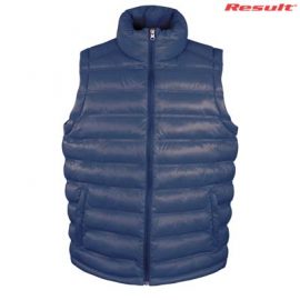 The Result Urban Mens Snowbird Hooded Vest is a relaxed fix puffer vest.  S - 5XL.  Black or Navy.  Great branded puffer vests from Result.