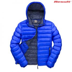 R194M Result Urban Mens Snowbird Hooded Jacket - Royal/Navy The Result Urban Mens Snowbird Hooded Jacket is a relaxed fit, nylon puffer jacket. 5 colour options. S - 5XL. Great branded puffer jackets from Result.
