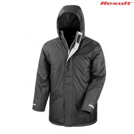 The Result Core Winter Parker is a tall fit, Stormdri, polyester parka jacket.  Black or Navy.  S - 5xl.  Great branded parka jackets from Result Clothing.