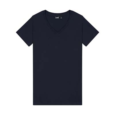 The Cloke Womens V-Neck Tee is a contemporary tailored fit, v-neck tee.  145gsm.  Black or Navy.  8 - 20.  Great branded v neck tees from Cloke.