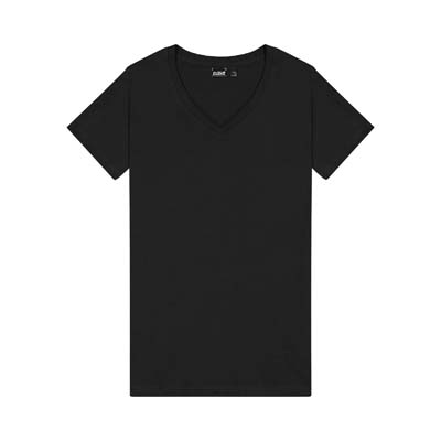 The Cloke Womens V-Neck Tee is a contemporary tailored fit, v-neck tee.  145gsm.  Black or Navy.  8 - 20.  Great branded v neck tees from Cloke.