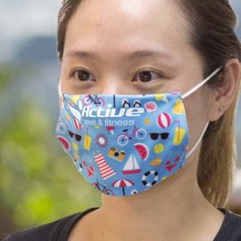 The TRENDS Reusable Face Mask Full Colour - Small is a reusable face mask which protects with 2 layers of 140gsm polyester.  Full colour branded face masks.