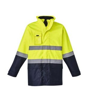 ZJ220 Syzmik Hi Vis Basic 4 in 1 Waterproof Jacket - Hi Vis Yellow/Navy The Syzmik Hi Vis Basic 4 in 1 Waterproof Jacket is a 4 in Jacket, waterproof to 3000mm. 2 colours. XXS - 7XL. Great hi vis waterproof jackets from Syzmik.