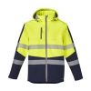 ZJ453 Syzmik Streetworx 2 in 1 Stretch Softshell – Hi Vis Yellow/Navy