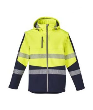 The Syzmik Streetworx 2 in 1 Stretch Softshell is a bonded polyester, 330gsm softshell jacket. 2 colours. XXS - 7XL. Great hi vis softshells and workwear from Syzmik.