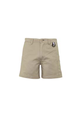 ZS507 Syzmik Rugged Cooling Short Shorts - Khaki The Syzmik Rugged Cooling Short Shorts is a 100% square weave cotton ripstop. 240gsm. 4 colours. 72 - 132. Great shorts and workwear from Syzmik.