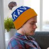 The TRENDS Kenai Custom Fitted Beanie is a fully customised jacquard knitted acrylic beanie with folded cuff and pompom.  Great branded custom beanies.