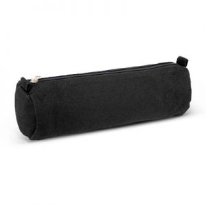 The TRENDS Tutor Pencil Case a round, cotton canvas pencil case.  410gsm.  Natural or Black.  Great branded cotton pencil cases from TRENDS.