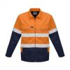 ZJ590 Syzmik Hi Vis Cotton Drill Jacket – Orange/Navy
