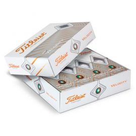 The Titleist Velocity Golf Balls are aerodynamically engineered golf balls.  Boxes of 3 in a box of 12.  White balls.  Great branded golf balls brought to you by TRENDS.