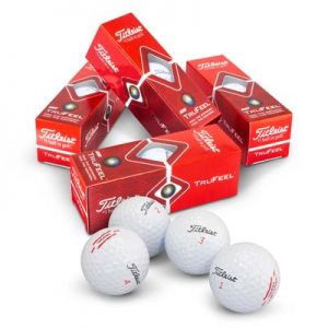 118397 Titleist TruFeel Golf Balls The Titleist TruFeel Golf Balls are Titleist softest golf balls. Boxes of 3 in a box of 12. White balls. Great branded golf balls brought to you by TRENDS.