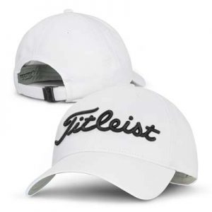 118398 Titleist Tour Performance cap The Titleist Tour Performance Cap is a 6 panel cap with pre curved peak. Moisture wicking performance material. 2 colours. Embroidered. Great golf caps.