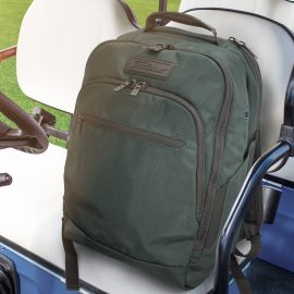 The Titleist Players Backpack is a superior, functional bag from a brand with a great reputation.  Charcoal.  Embroidery available.  Great branded golf backpacks.