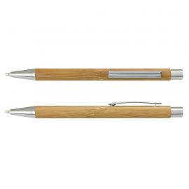 The TRENDS Lancer Bamboo Pen is a retractable ball pen with 2 colours options.  Eco friendly made from bamboo.  Great branded eco pens from TRENDS.
