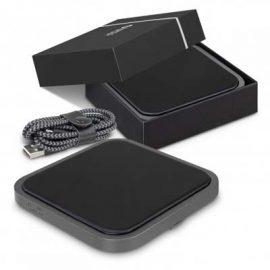 The Swiss Peak Luxury 5W Wireless Charger is a great corporate gift.  Charges devices effortlessly and multiple branding options available.