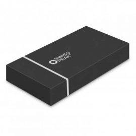 The Swiss Peak Luxury 10k Wireless Power Bank is a high end corporate gift, ready for those on the go.  Can charge 2 simultaneously. 