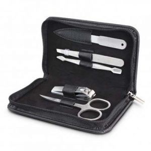 118869 Swiss Peak Manicure Set The Swiss Peak Manicure Set is a luxury 5 piece set ideal for the discerning travellers. Great corporate gifts. Laser engraving available.